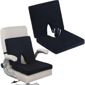 BALAPET Lumbar Support Seat Cushion,Ergonomic Lumbar Support for Posture Correction Cushion and Tailbone Pain Relief, Foldable and Portable Back Rest Coccyx Pillow for Office Chair,Car,Travel(Black)