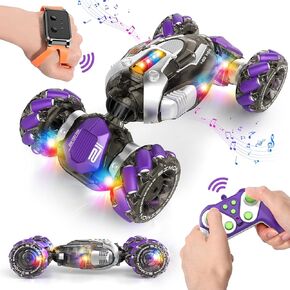 Gesture Sensing RC Stunt Car, Remote Control Cars Transformer Toys for Age 5-7 6-12 8 9 10 11 Yr Boys Girls, Christmas Birthday Gifts Toys for Kids, 2.4Ghz Hand Control 360° Rotating Toys Car