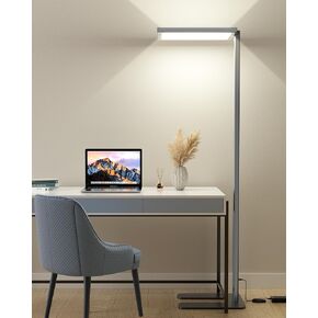 77" LED Floor Lamp 4000K Modern Floor Lamp for Office Dimmable Eye-Care Standing Lamp 100W Floor Lamps for Reading Natural Daylight Floor Reading Lamps for Kids Bedroom Living Room Grey