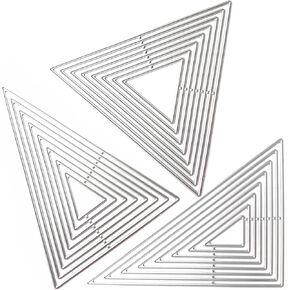 3 Sets Cutting Dies Stencil Metal Template Molds, Embossing Tools for Scrapbook Album Paper DIY Crafts Card Making - (Triangle, 3 Styles)