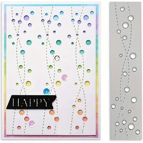 Dots and Lines Metal Die Cuts,Bubble Line Frame Wedding Cutting Dies Cut Stencils Template for DIY Photo Decorative Embossing Paper Dies for Scrapbooking Card Making