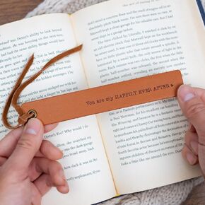 Engraved Leather Bookmark - to Many More Chapters Together, Book Club Reading Page Marker, Gift for Book Lover Nerd Bookworm Wife Girlfriend Fiance Third Year Wedding Anniversary Engagement