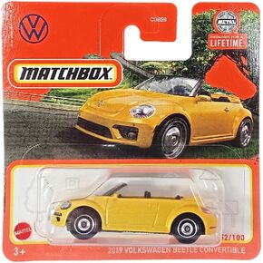 Matchbox 2024 Volkswagen Beetle Convertible [Metalflake Yellow] 52/100, Model Car, 11 x 11 x 4 cm, for Adult Collectors, Adults, Unisex