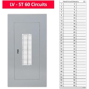 Standard 60 Circuits 2 Labels Vinyl Fuse Box Circuit Breaker Panel Directory Labels Stickers Decals for All Electrical Panel/Load Centers Waterproof