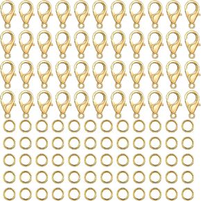 500 PCS Lobster Claw Clasps and Open Jump Rings, Gold Lobster Clasps for Jewelry Making Necklace Clasps and Closures, Bracelet Clasps and Closures for DIY Crafts Jewelry Clasps and Closures