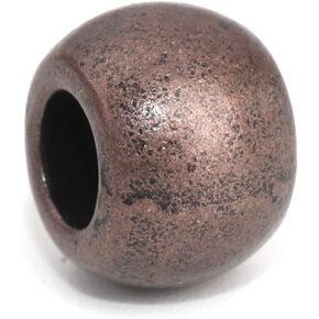 60 Metal Spacer Barrel Beads in Antique Copper 10mm x 7mm Diameter with 4.4mm Large Hole