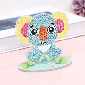 Hokant Tabletop Diamond Art Kits, Acrylic Desk Ornament Diamond Painting Kit, Stand Up Diamond Painting Art Kits for Adults DIY Desktop Gem Painting Craft Desk Placement Board Kit Small Koala