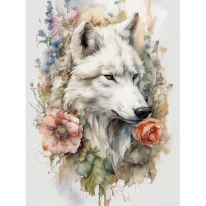 YEEIFFD Diamond Painting Kits for Adults DIY 5D Wolf Diamond Paint with Round Diamonds Full Drill Colorful Animal Art Gem Art Painting Kit for Home Wall Decor Gifts 12x16inch