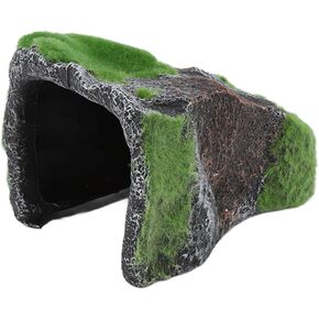 Pssopp Reptile Hideout Cave, Tortoise Rock Aquarium Decoration Reptile Hiding House Cave Ornament for Gecko Spiders Frogs Lizards Fish Amphibian