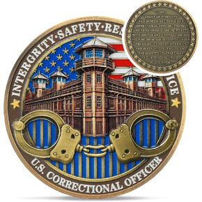 Eagle Thin Silver Line Challenge Coin - Correctional Officer Prison Police Thin Gray Line Token Medallions - Thank You Law Enforcement Corrections Officer Gifts - Honor US Correctional Officers