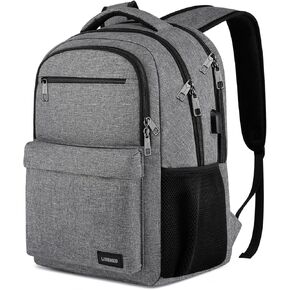 Backpack for Men, School Backpack for Teen Boys,15.6 inch Laptop Back Pack for High School and College Students with USB Charging Port, Computer Bookbag, Black