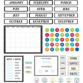 CTP Core Décor Calendar Set Bulletin Board, Classroom Calendar, 67-Piece Set (Creative Teaching Press 10168)