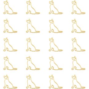 FASHEWELRY 20Pcs Zinc Alloy Framework Open Back Pendants for Epoxy Resin Sitting Dog Pet Hollow Frame Big Dangle Charms Gold Filigree Animal Hanging Ornament Bezel Setting Tray for Jewelry Making