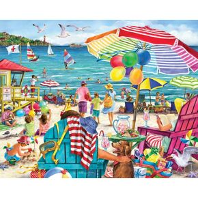 Vermont Christmas Company Day at The Beach Jigsaw Puzzle 1000 Piece