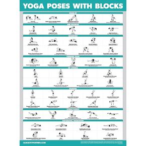 Palace Learning Yoga Block Poses Poster - Yoga Positions with Blocks Chart