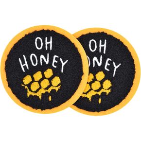 2pcs Iron on Patches for Clothing – Oh Honey Theme Embroidered Iron on Patches for Clothes, Backpacks, Jeans, Shirt, Jacket, Dress, Hat, Bag, Custom Decoration