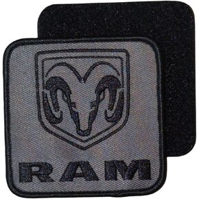Ram Trucks Logo Embroidered Patch Black 3 inch x 3 inch | Heat Seal Patch for Clothes, Backpacks, Hats, Jackets, and Jeans