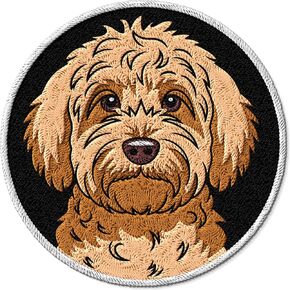 Goldendoodle Patch Embroidered Iron على بقع لحقائب الظهر على الظهر أكياس الجينز الجينز حجم 3 "ID45095