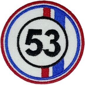 NH Herbie 53 Number Iron on Patches - Patches Patches Tercedery for Decoration ، 2.2x2.2 Int