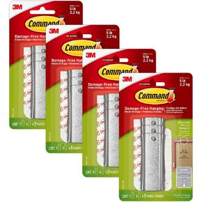 Command Large Universal Frame Hanger, 3-Hangers, 6-Strips, 6-Frame Stabilizer Strips, 4-Pack, Decorate Damage-Free