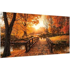 HeeBenor Large Landscape Diamond Painting Kits, 5D Sunset Diamond Art Kits for Adults, DIY Full Drill Large Landscape Diamond Painting, Sunset Gem Art Painting for Wall Decor 27.5X15.7 Inch