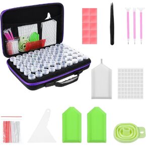 Wllhyf Diamond Art Painting Containers ، 60 فتحات إكسسوارات فن الماس الماس المحمولة أدوات الحالات الفنية الماس المحمولة للخرز المجوهرات الحرفية