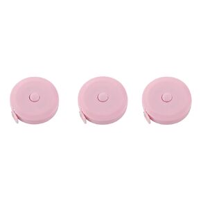 3Pack Pink Tape Measure Accessories, Measuring Tape for Body Fabric Sewing Tailor Cloth Craft Weight Loss Measurements, Small Push Button Dual Sided Crochet Accessories(Tape Measure not Included)