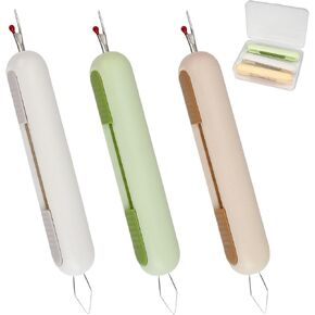 FWUNYVN 2 in 1 Needle Threader Seam Ripper, 3Pcs Multifunctional Needle Threader Tool and Seam Ripper Tool, Seam Ripper and Thread Remover for Hand Sewing Crafting Knitting Thread Removing Supplies