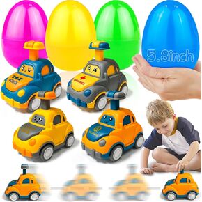 Jumbo 4 Pack 5.8 بوصة عيد الفصح مملوءة بالضغط و GO CAR EASTER TOYS BUSPIST BUSP FURID