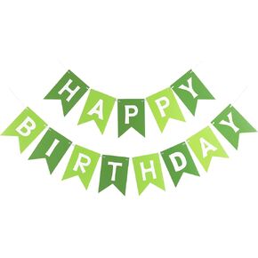 Orange Happy Birthday Banner Bunting Banner Sign, Birthday Garland Tea Party Decorations, Fall Halloween Thanksgiving Birthday Party Supplies for Kids and Adults