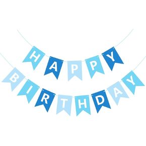 Orange Happy Birthday Banner Bunting Banner Sign, Birthday Garland Tea Party Decorations, Fall Halloween Thanksgiving Birthday Party Supplies for Kids and Adults
