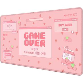 Cherry Blossom Desk Mat لطيف ، وسق ساكورا وردي كبير ألعاب الماوس ، زهور الأزهار اليابانية ديكور مكتب المكتب المكتبي ، 31.5 × 15.7 بوصة ، جمالية أنيمي in Kuwait