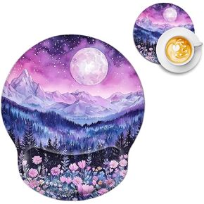 Majestic Dragon Pattern Ergonomic Mouse Pad with Wrist Support, Cute Computer Desk Mouse Pad Set with Gel Wrist Rest for Office Gaming, Soft Non Slip Girly Mousepad for Women