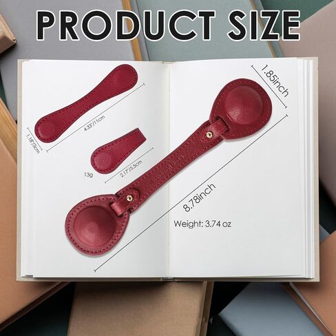 Leather Weighted Bookmarks Page Holder for Women Men, Magnetic Bookmarks for Reading, Book Accessories Gift for Book Lovers Teachers Writers Authors Poets (Wine) in Kuwait