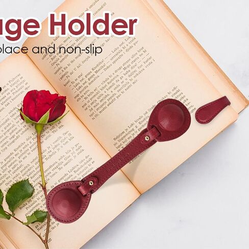 Leather Weighted Bookmarks Page Holder for Women Men, Magnetic Bookmarks for Reading, Book Accessories Gift for Book Lovers Teachers Writers Authors Poets (Wine) in Kuwait