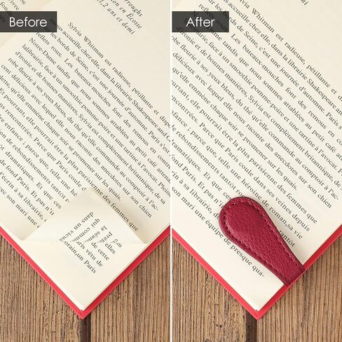 Leather Weighted Bookmarks Page Holder for Women Men, Magnetic Bookmarks for Reading, Book Accessories Gift for Book Lovers Teachers Writers Authors Poets (Wine) in Kuwait
