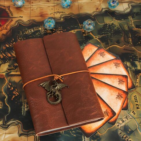 حامل البطاقات الإملائي DND RPG Pocket Fell Book & Referious Card حامل ، Tome of Recollection TTRPG Accessories لـ Dungeons و Dragons Beginner Master (60 بطاقة لاعب بوكر) in Kuwait