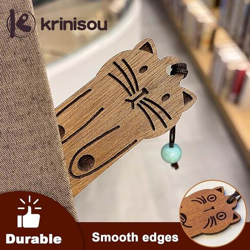 Cute Cat Bookmarks, Funny Wooden Bookmark for Book Lovers 2 Pcs, Unique Gifts for Kids Teacher Cat Lover in Saudi Arabia
