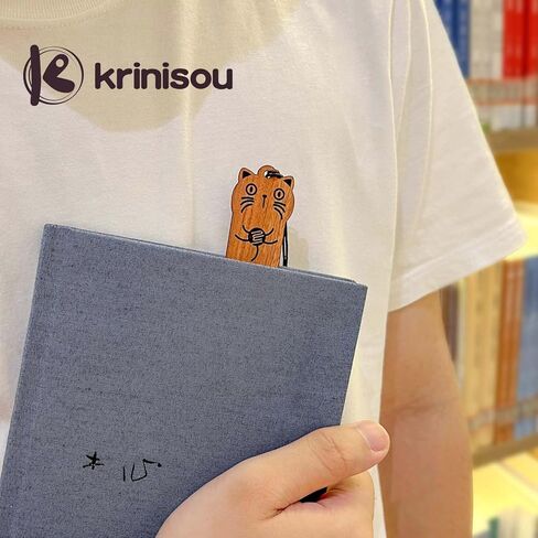 Cute Cat Bookmarks, Funny Wooden Bookmark for Book Lovers 2 Pcs, Unique Gifts for Kids Teacher Cat Lover in Saudi Arabia