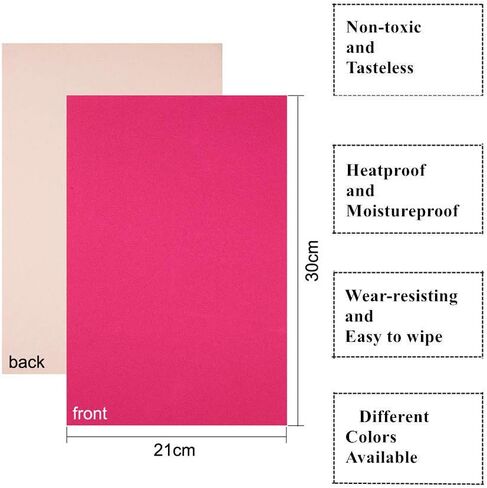 BENECREAT 20PCS Velvet (DeepPink) Fabric Sticky Back Adhesive Back Sheets, A4 Sheet (8.3" x 11.8"), Self-Adhesive, Durable and Water Resistant, Multi-Purpose, Ideal for Art and Craft Making in Saudi Arabia