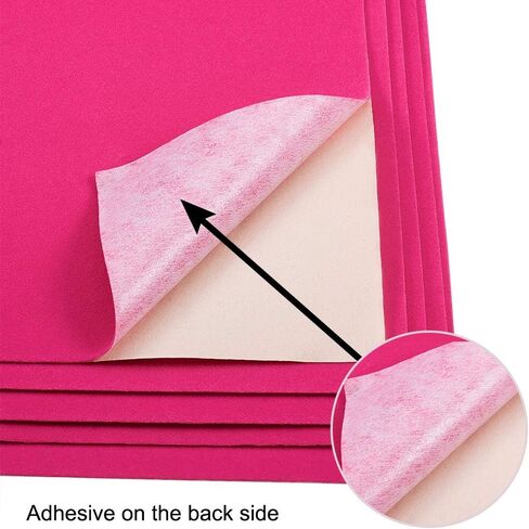 BENECREAT 20PCS Velvet (DeepPink) Fabric Sticky Back Adhesive Back Sheets, A4 Sheet (8.3" x 11.8"), Self-Adhesive, Durable and Water Resistant, Multi-Purpose, Ideal for Art and Craft Making in Saudi Arabia