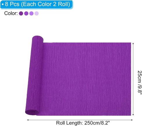 Patikil 8.2ft Crepe Paper Roll ، 8 Roll 10 "عرض ورقة التيار ناعم للورق للحرف اليدوية لصنع الحفلات الزفاف زخرفة الزفاف ، Multicolored 6 in Saudi Arabia