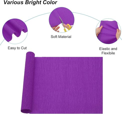 Patikil 8.2ft Crepe Paper Roll ، 8 Roll 10 "عرض ورقة التيار ناعم للورق للحرف اليدوية لصنع الحفلات الزفاف زخرفة الزفاف ، Multicolored 6 in Saudi Arabia