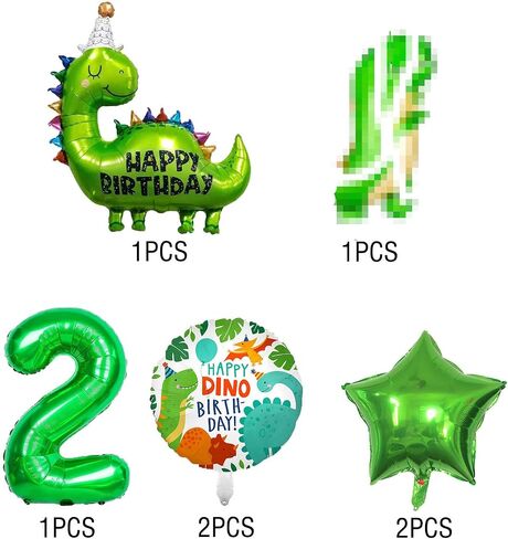 Dinosaur Birthday Party Decorations - Foil Balloons, Supplies for Kids' 2nd Birthday & Baby Shower in Saudi Arabia