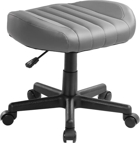 EUREKA ERGONOMIC Height Adjustable Foot Stool,19x18'' Large Seat Under Desk Footrest,Swivel Rolling Chair W Sturdy Wheels,Ottoman Stool Simple Meeting Chair for Home Office,Grey in Saudi Arabia