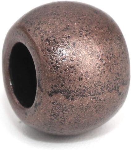 60 Metal Spacer Barrel Beads in Antique Copper 10mm x 7mm Diameter with 4.4mm Large Hole in Kuwait