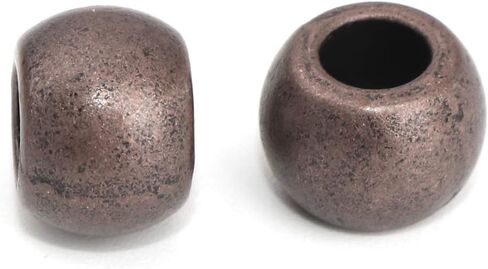 60 Metal Spacer Barrel Beads in Antique Copper 10mm x 7mm Diameter with 4.4mm Large Hole in Kuwait