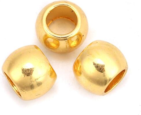 60 حبات برميل معدنية في النحاس العتيقة 10 مم × 7 مم مع ثقب كبير 4.4 ملم in Kuwait