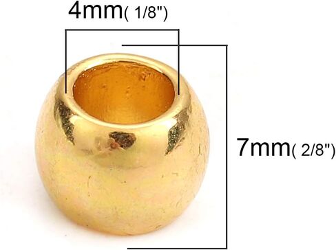 60 حبات برميل معدنية في النحاس العتيقة 10 مم × 7 مم مع ثقب كبير 4.4 ملم in Kuwait
