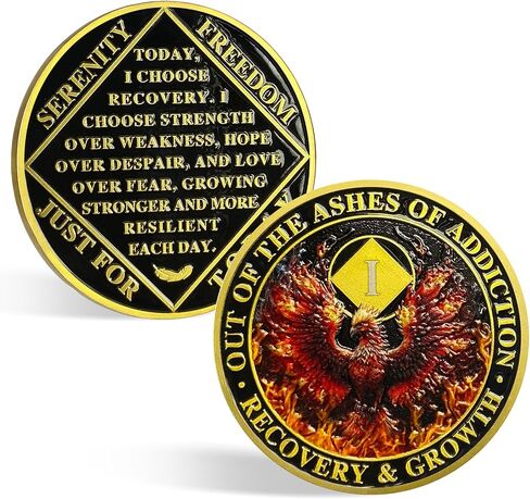 Churyuml 6 سنوات NA ميداليات Phoenix استرداد رقاقة من رماد الإدمان Na Soberice Coin Narcotics هدايا مجهولة الهد in Kuwait